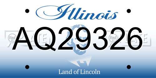 AQ29326 Illinois License Plate