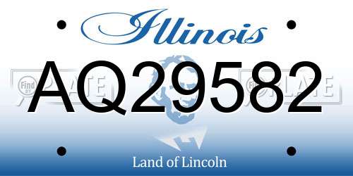 AQ29582 Illinois License Plate