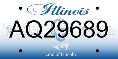 AQ29689 Illinois License Plate