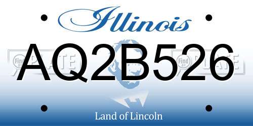 AQ2B526 Illinois License Plate