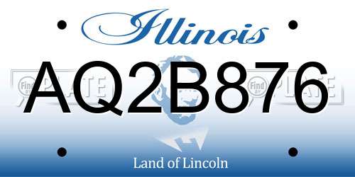 AQ2B876 Illinois License Plate