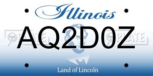 AQ2D0Z Illinois License Plate