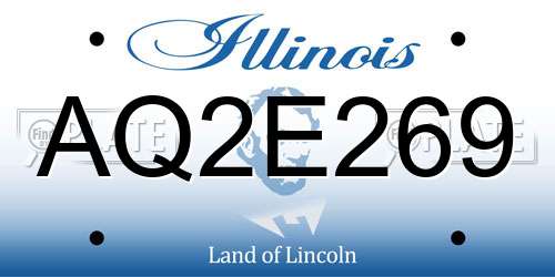 AQ2E269 Illinois License Plate