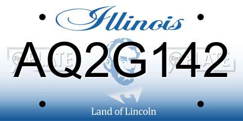 AQ2G142 Illinois License Plate