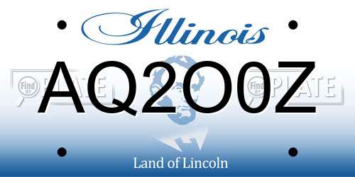 AQ2O0Z Illinois License Plate