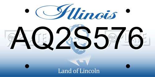 AQ2S576 Illinois License Plate