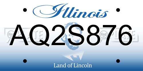 AQ2S876 Illinois License Plate