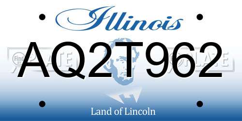 AQ2T962 Illinois License Plate