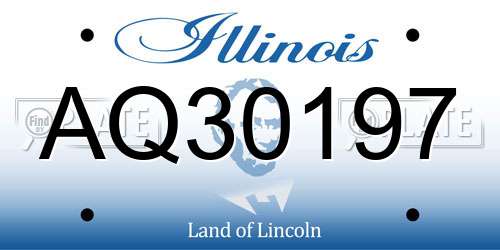 AQ30197 Illinois License Plate