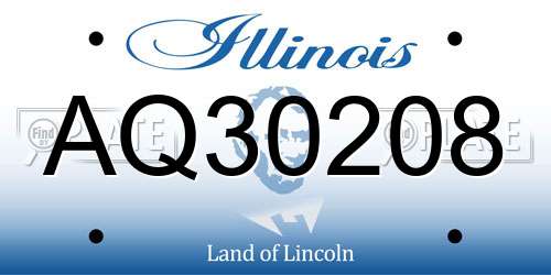 AQ30208 Illinois License Plate