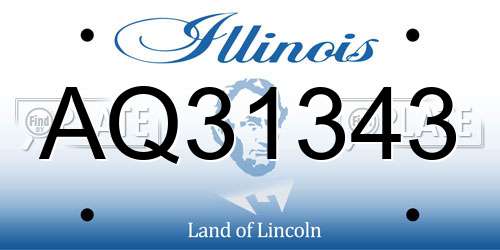 AQ31343 Illinois License Plate