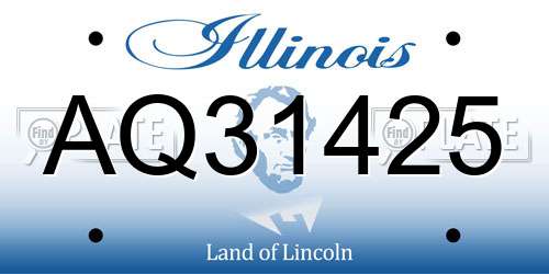 AQ31425 Illinois License Plate