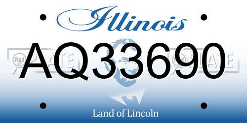 AQ33690 Illinois License Plate
