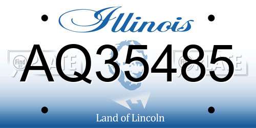 AQ35485 Illinois License Plate