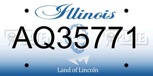 AQ35771 Illinois License Plate