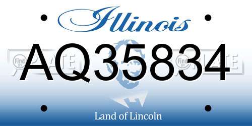 AQ35834 Illinois License Plate