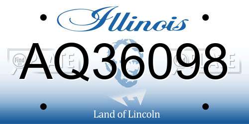 AQ36098 Illinois License Plate