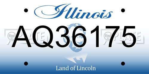 AQ36175 Illinois License Plate