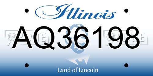 AQ36198 Illinois License Plate