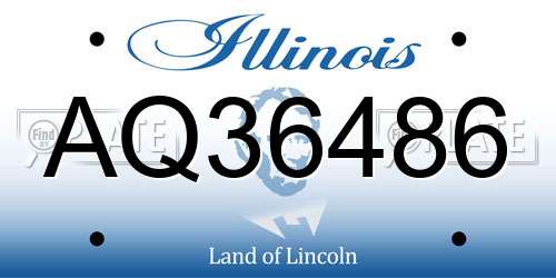 AQ36486 Illinois License Plate
