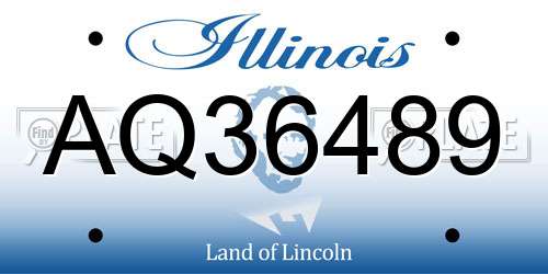 AQ36489 Illinois License Plate