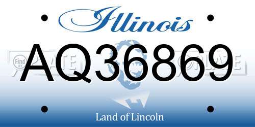 AQ36869 Illinois License Plate