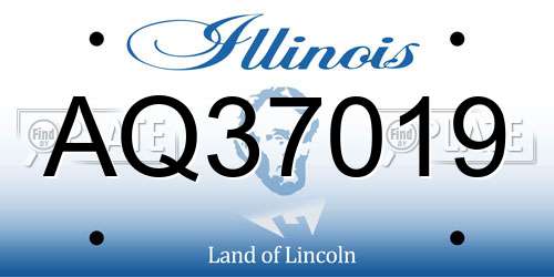 AQ37019 Illinois License Plate