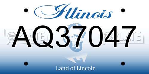 AQ37047 Illinois License Plate
