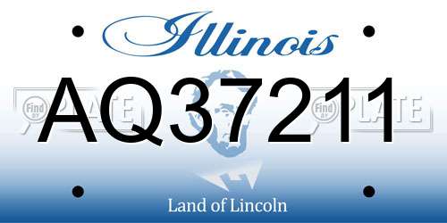 AQ37211 Illinois License Plate