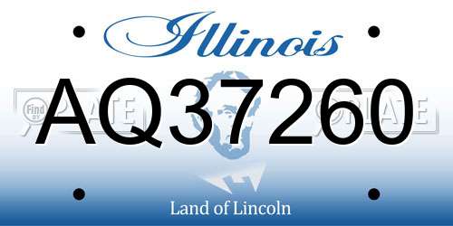 AQ37260 Illinois License Plate