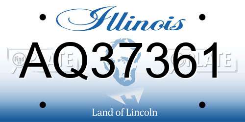 AQ37361 Illinois License Plate