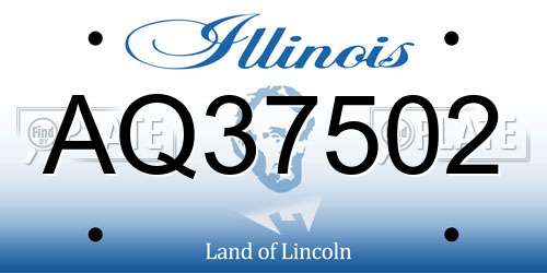 AQ37502 Illinois License Plate
