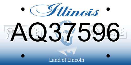 AQ37596 Illinois License Plate