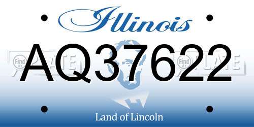 AQ37622 Illinois License Plate