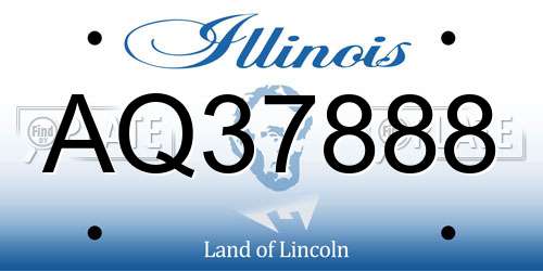 AQ37888 Illinois License Plate