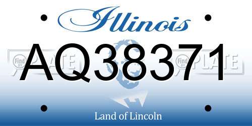 AQ38371 Illinois License Plate