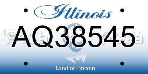AQ38545 Illinois License Plate