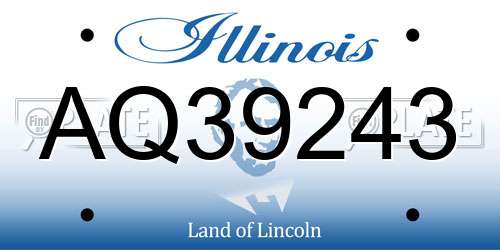 AQ39243 Illinois License Plate