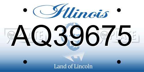 AQ39675 Illinois License Plate
