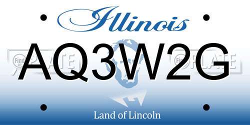 AQ3W2G Illinois License Plate