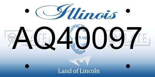 AQ40097 Illinois License Plate
