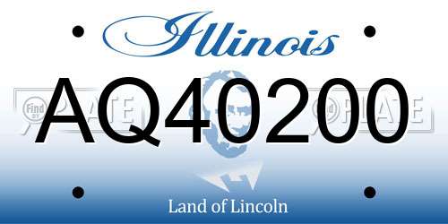AQ40200 Illinois License Plate