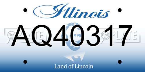 AQ40317 Illinois License Plate