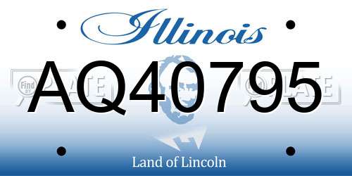 AQ40795 Illinois License Plate