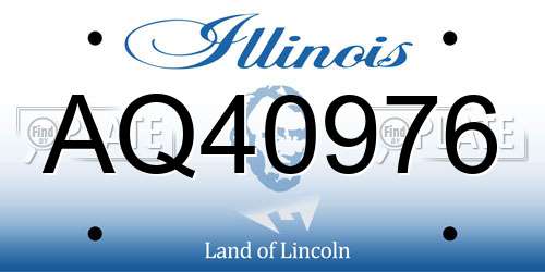 AQ40976 Illinois License Plate