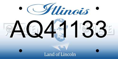 AQ41133 Illinois License Plate