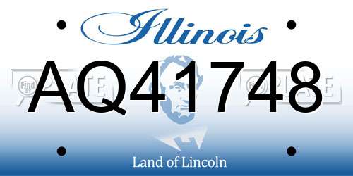 AQ41748 Illinois License Plate