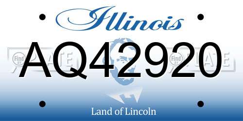 AQ42920 Illinois License Plate