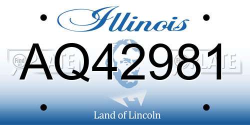 AQ42981 Illinois License Plate