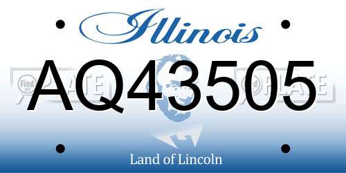 AQ43505 Illinois License Plate